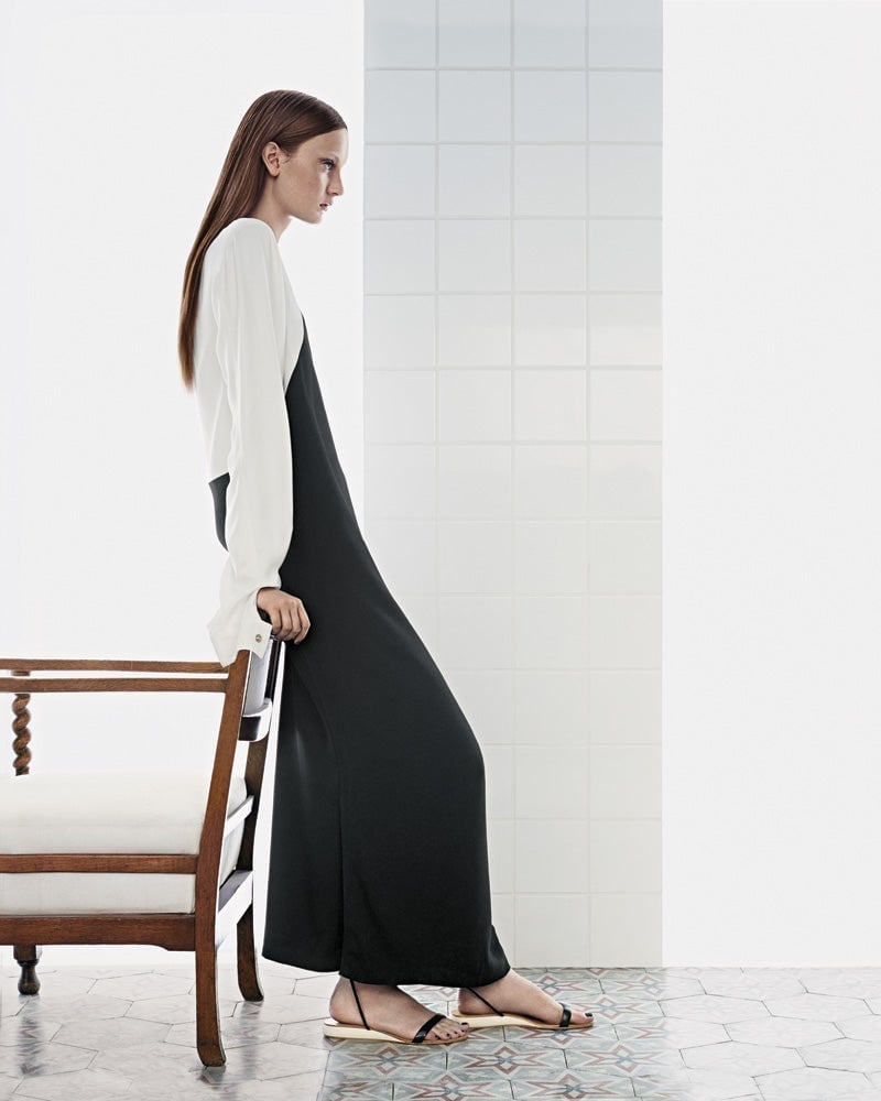 White Top Under Black Wide-Leg Jumpsuit White Top Under Black Wide-Leg Jumpsuit — Trendy Minimalist Outfits