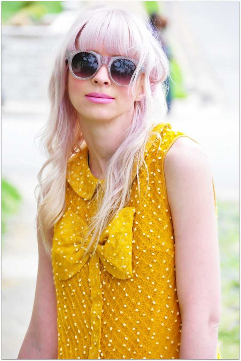 Bow Front Mustard Dress With Polka Dots Bow Front Mustard Dress With Polka Dots — Trendy Mustard Dress