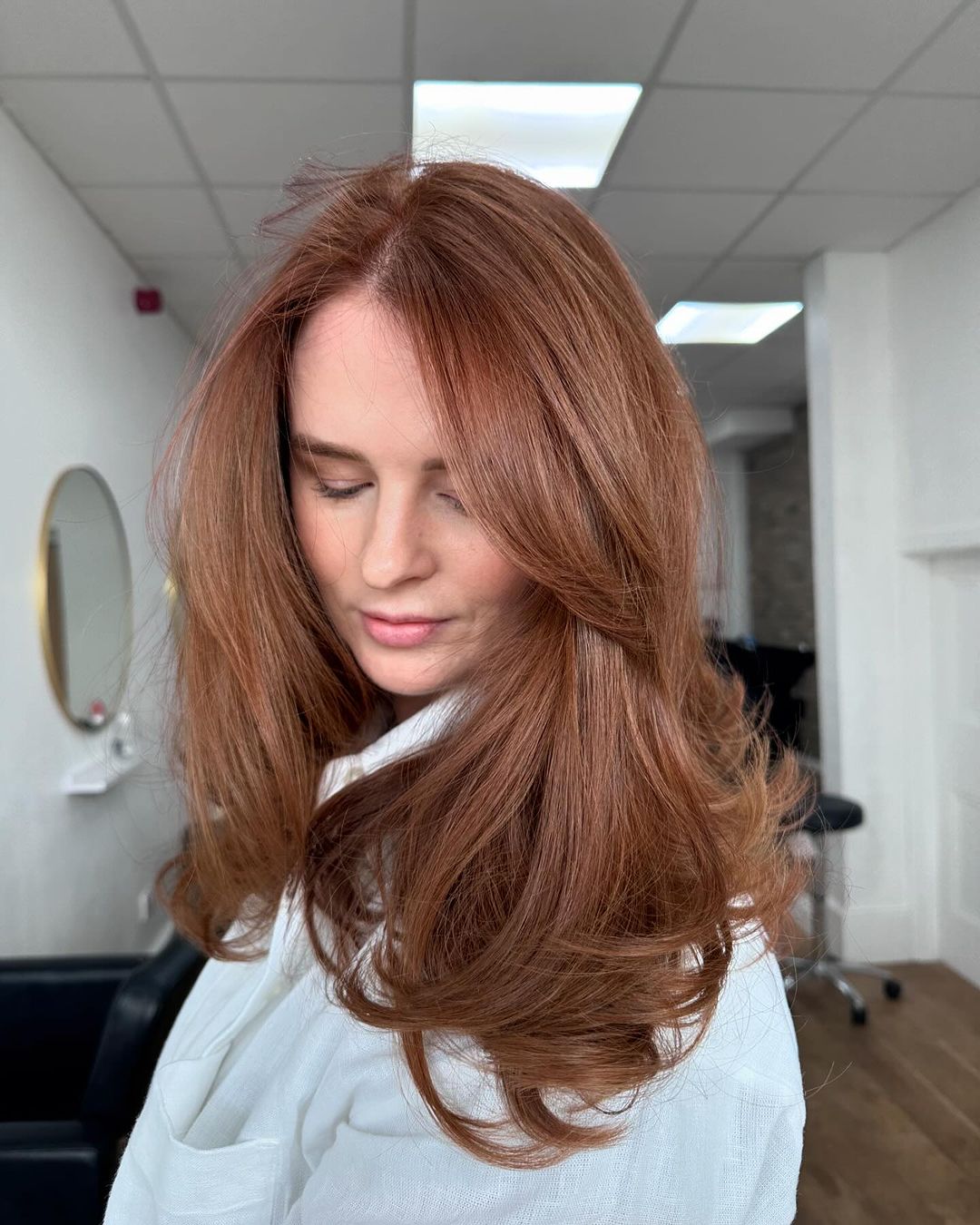 Auburn With Subtle Lighter Red Highlights Auburn With Subtle Lighter Red Highlights — Trendy Natural Red Hair