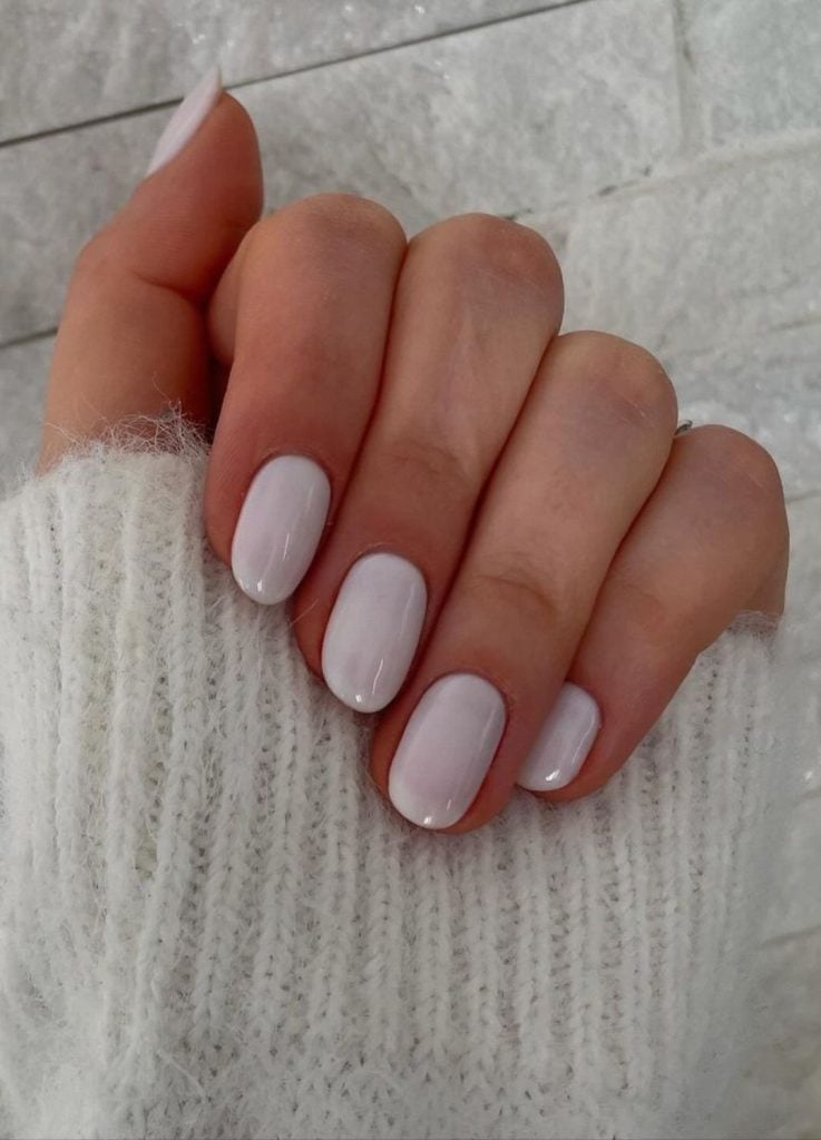 Short Soft Square Milky White Pink Glossy Short Soft Square Milky White Pink Glossy — Trendy Old Money Nails