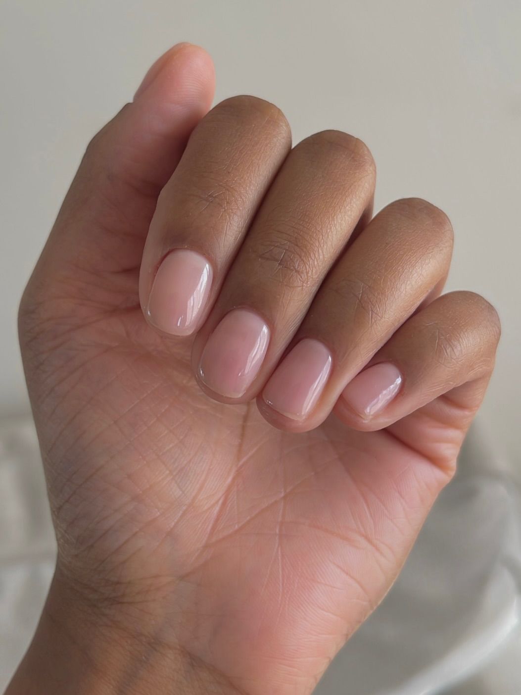 Short Oval Sheer Pale Pink Polish Short Oval Sheer Pale Pink Polish — Trendy Old Money Nails