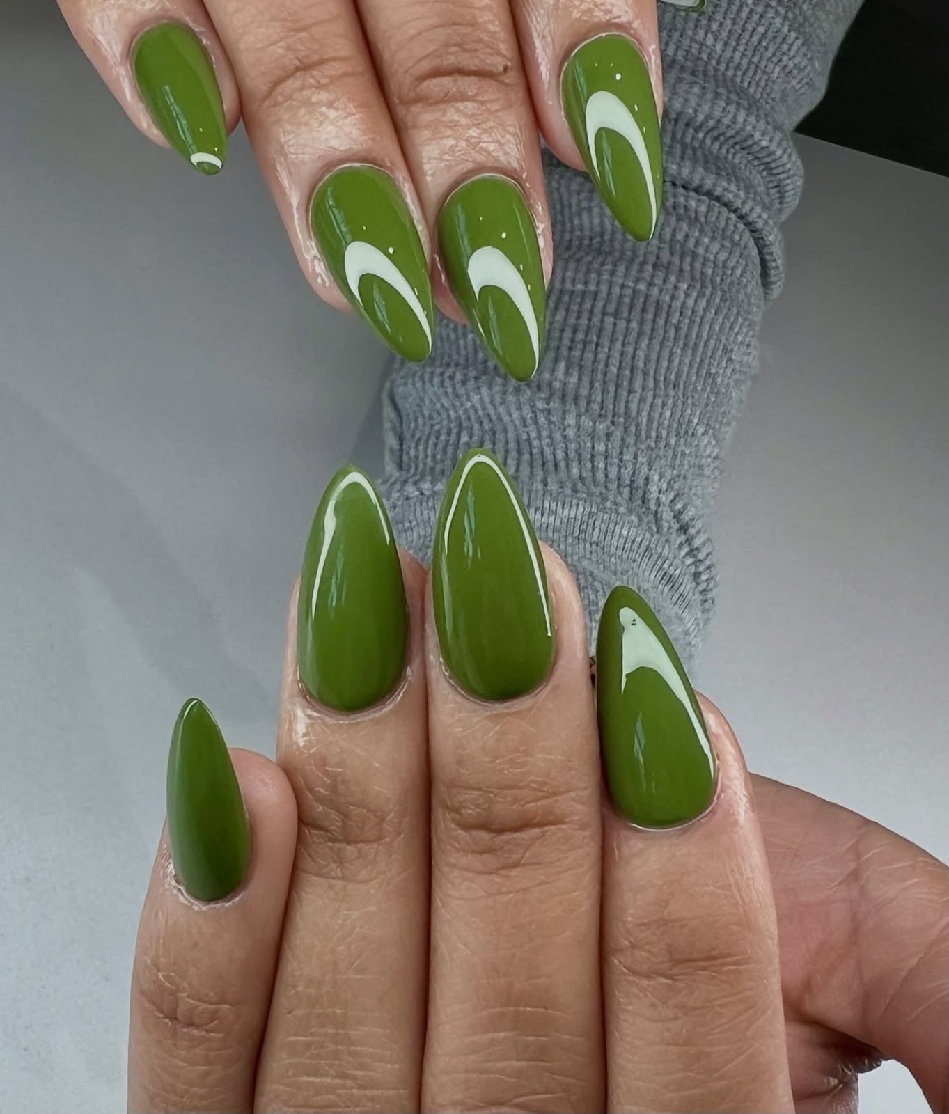 Collage of Olive Green Nail Designs — Trendy Olive Green Nails