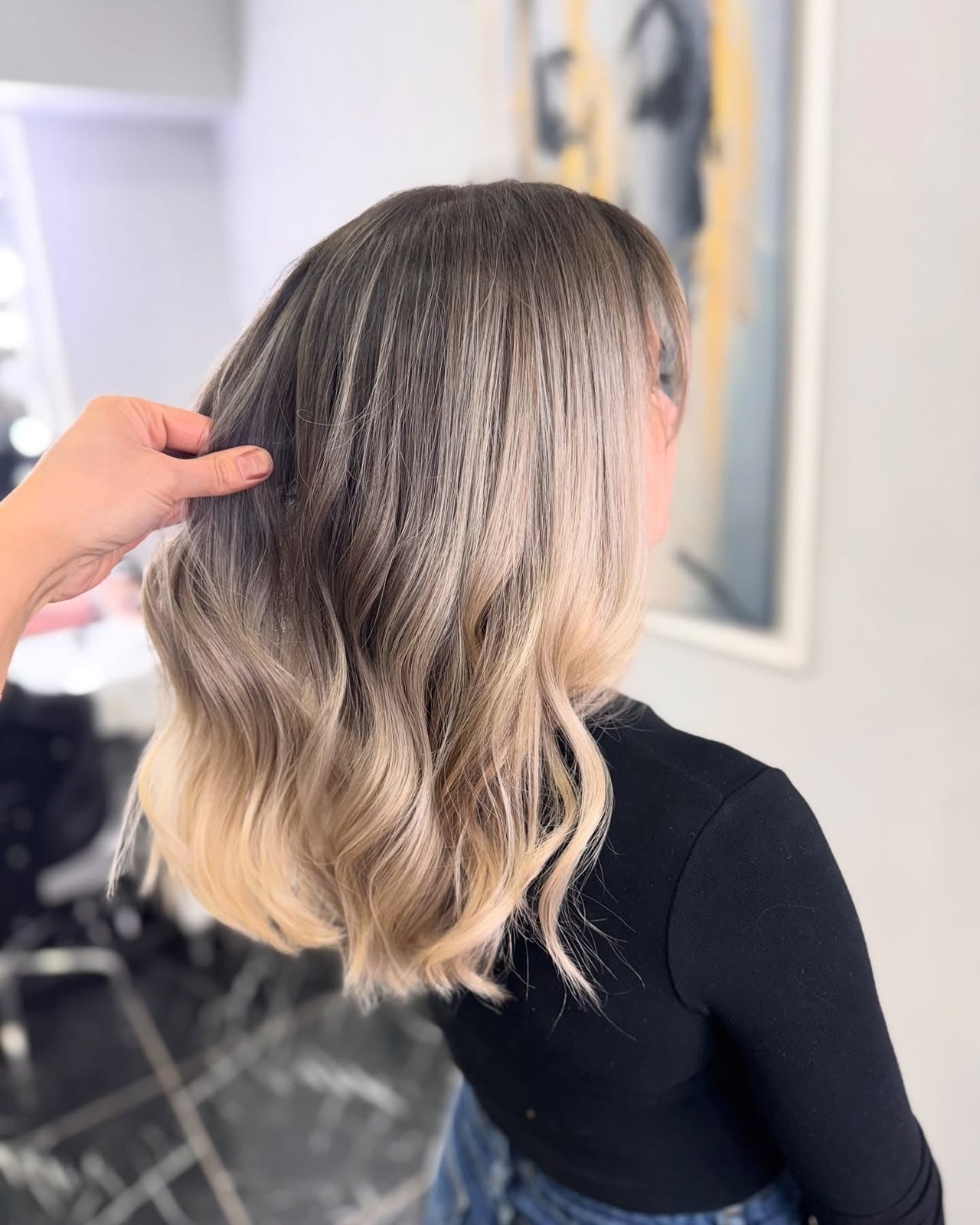 Collarbone Layers Dark Brown To Blonde Ombre, Office-Safe Version Collarbone Layers Dark Brown To Blonde Ombre, Office-Safe Version — Trendy Ombre Hair Color