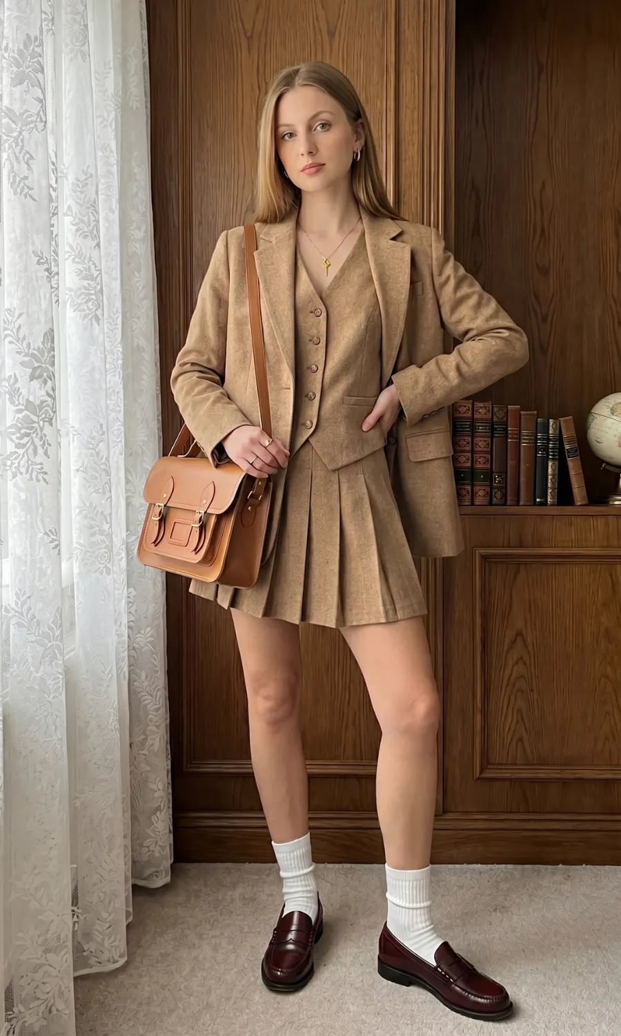 Preppy Tweed Suit With Pleated Mini Skirt Preppy Tweed Suit With Pleated Mini Skirt — Trendy Outfits for Teens