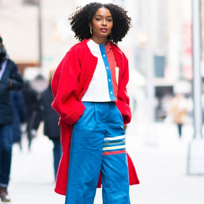 Oversized Red Coat With Color-Blocked Top Oversized Red Coat With Color-Blocked Top — Trendy Outfits for Teens