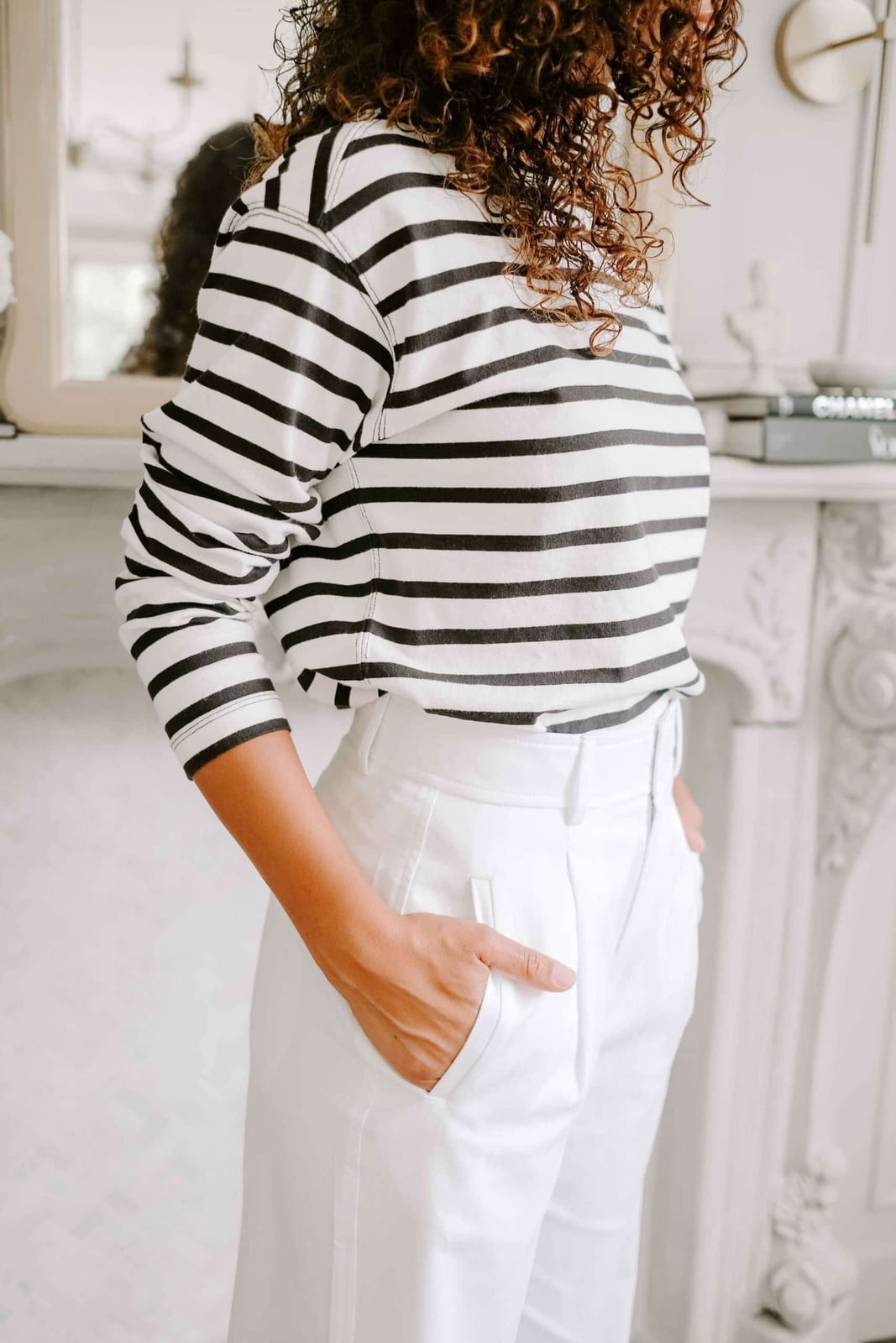 Striped Knit Top With Wide-Leg Trousers Striped Knit Top With Wide-Leg Trousers — Trendy Parisian Style
