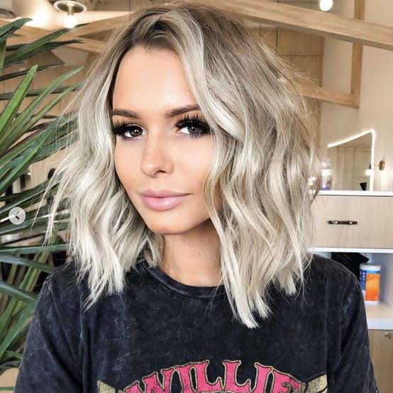 Shoulder Lob With Ash Blonde Root Shadow — Trendy Party Hair