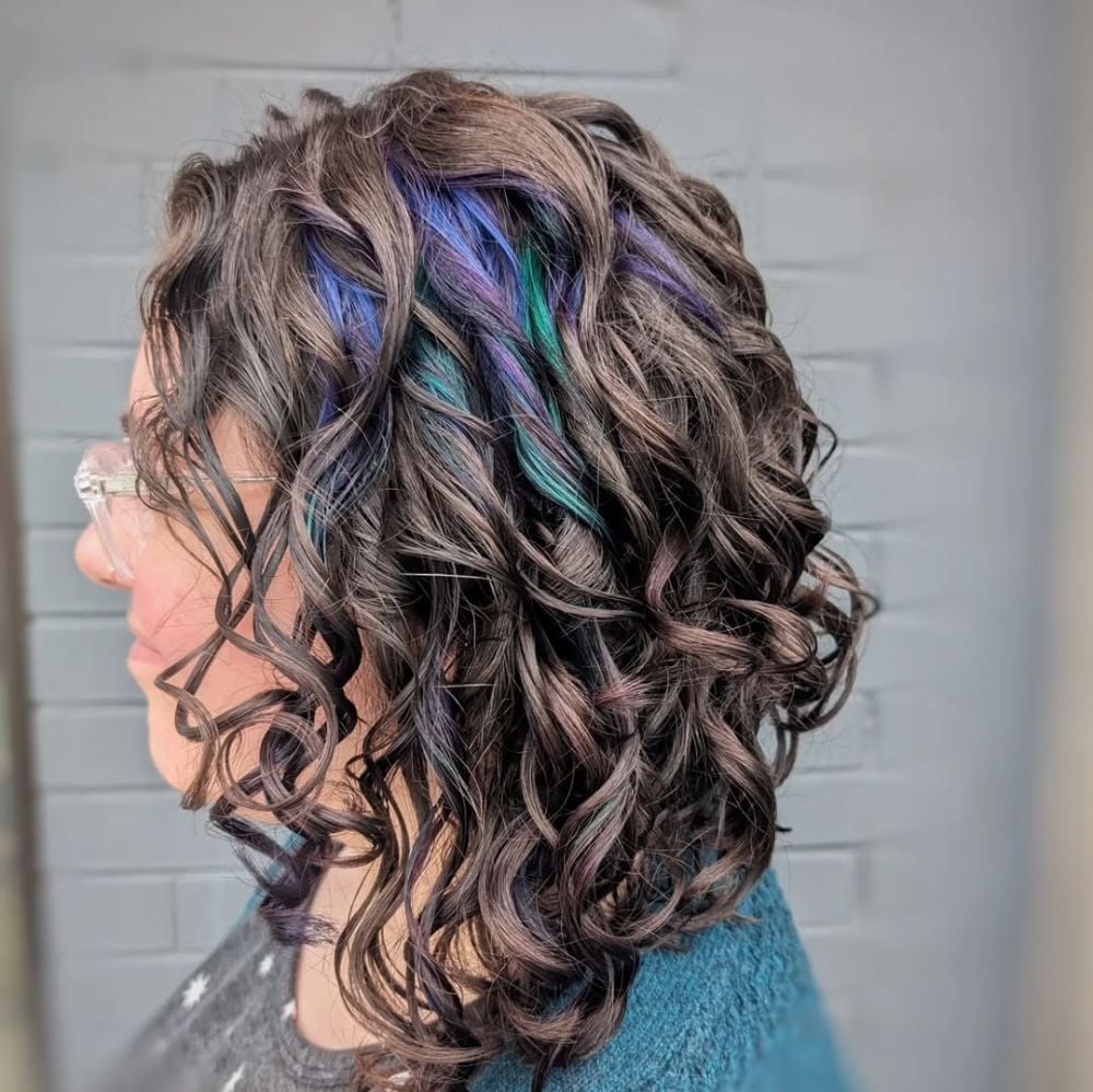 Mid-Back Dark With Red Copper Peekaboo Mid-Back Dark With Red Copper Peekaboo — Trendy Peekaboo Hair Color