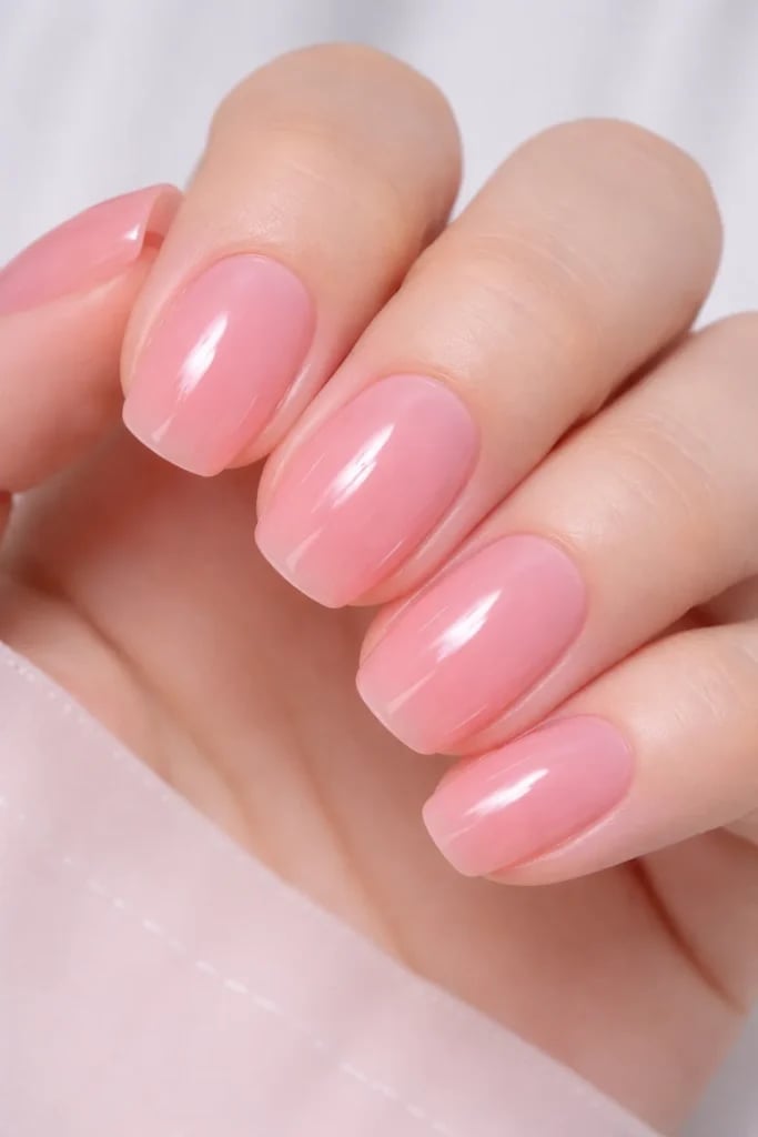 Soft Square French Tip Pink Gradient Nails — Trendy Pink Nails