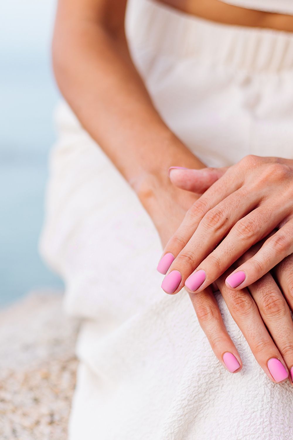 Vibrant Matte Bright Pink Short Square Nails — Trendy Pink Nails