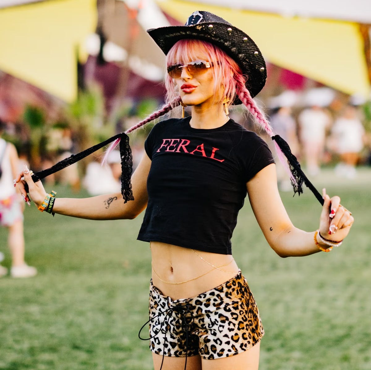 Graphic T-Shirt with Leopard Print Shorts — Trendy Rave Outfits