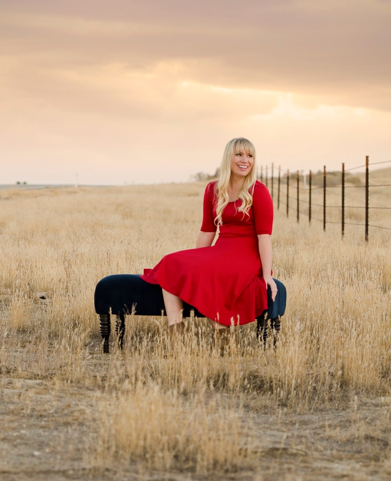 Red Jersey Wrap Dress with Tan Ankle Boots — Trendy Red Dresses Outfits
