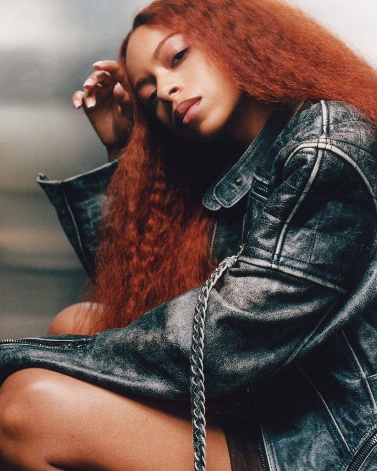 Mid-Back Copper Red With Darker Roots, Wavy — Trendy Red Hair Black Women