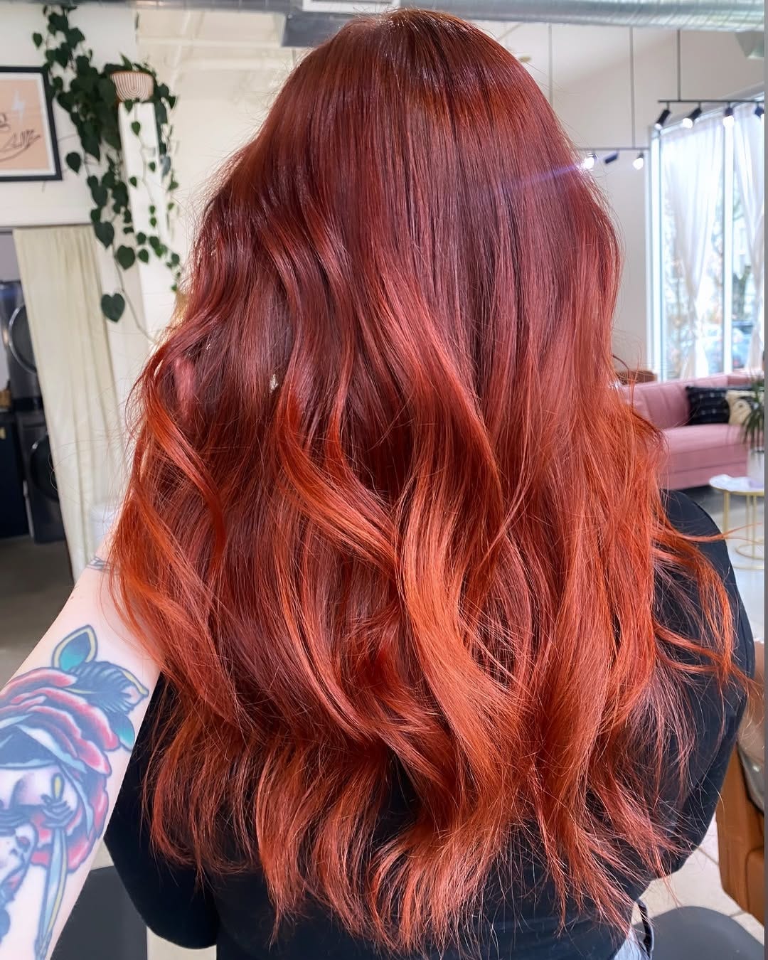Copper Red Base with Lighter Red Highlights Copper Red Base with Lighter Red Highlights — Trendy Red Hair with Highlights