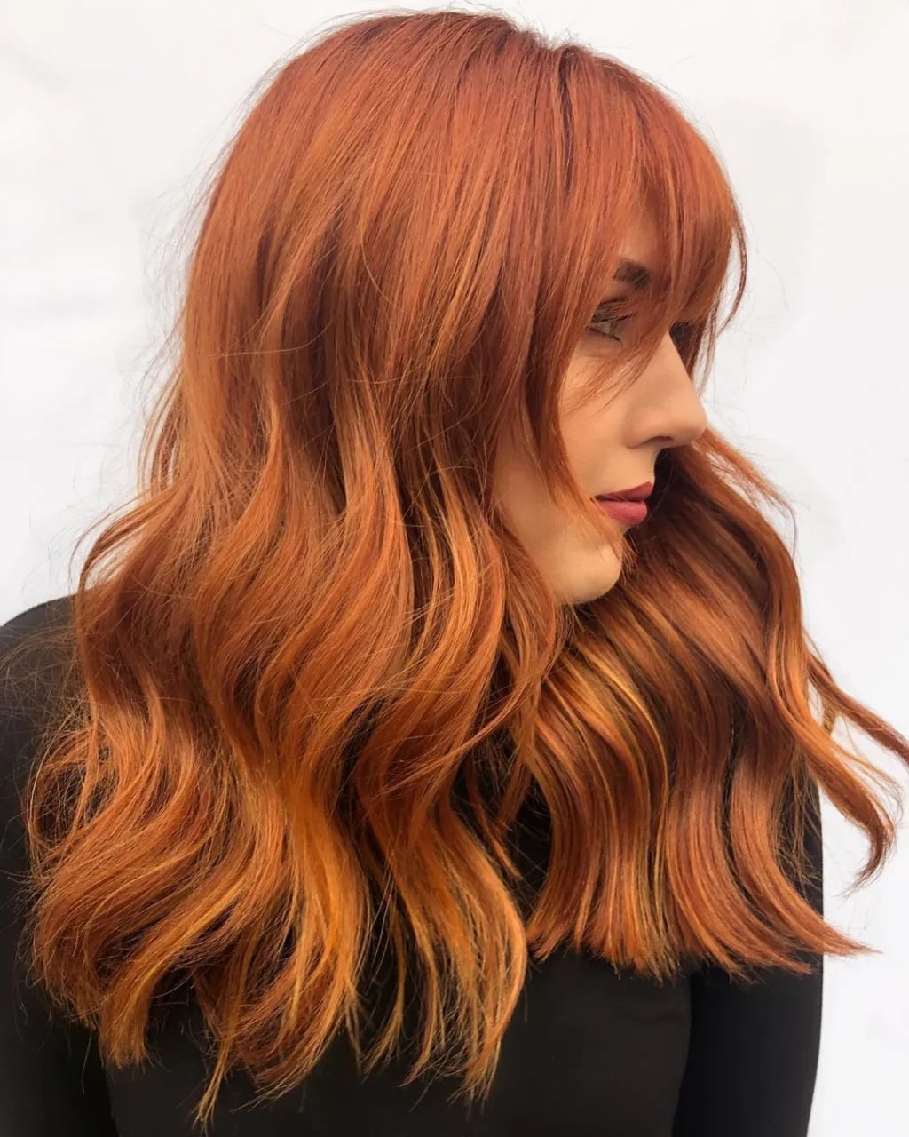 Vibrant Copper Red with Lighter Copper Highlights Vibrant Copper Red with Lighter Copper Highlights — Trendy Red Hair with Highlights