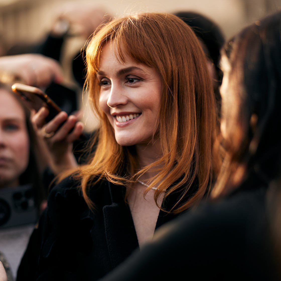 Collarbone Copper With Curtain Bangs Collarbone Copper With Curtain Bangs — Trendy Red Hairstyles