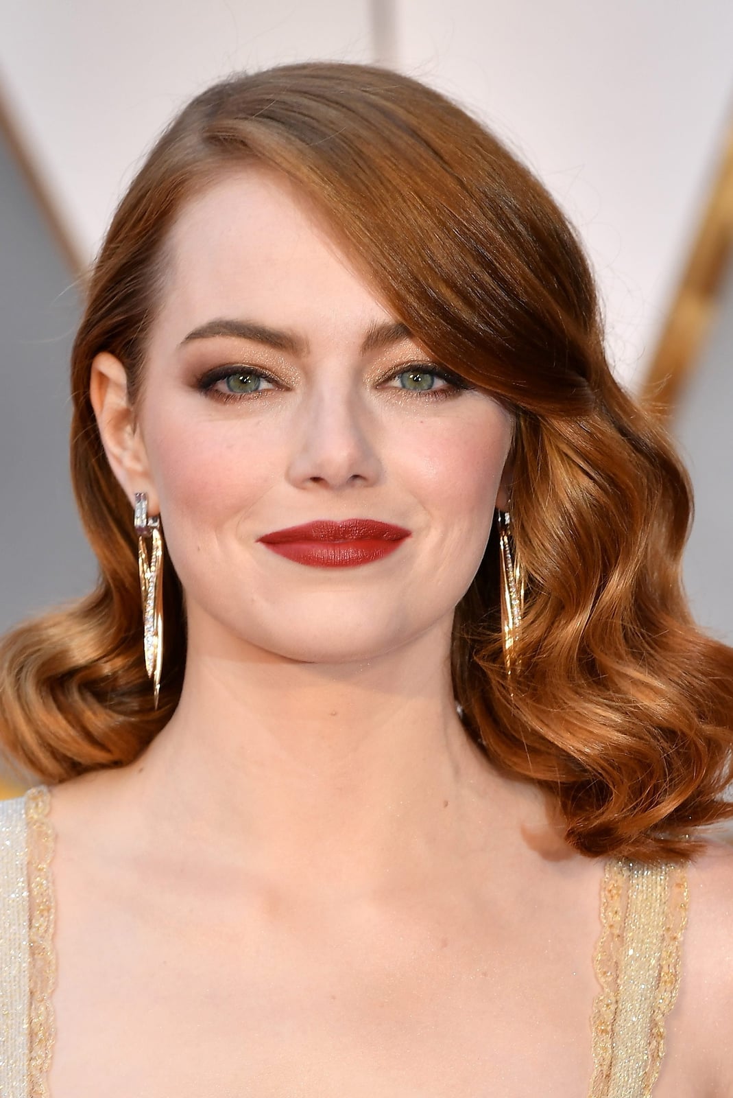 Warm Red Lob With Hollywood Waves Warm Red Lob With Hollywood Waves — Trendy Red Hairstyles