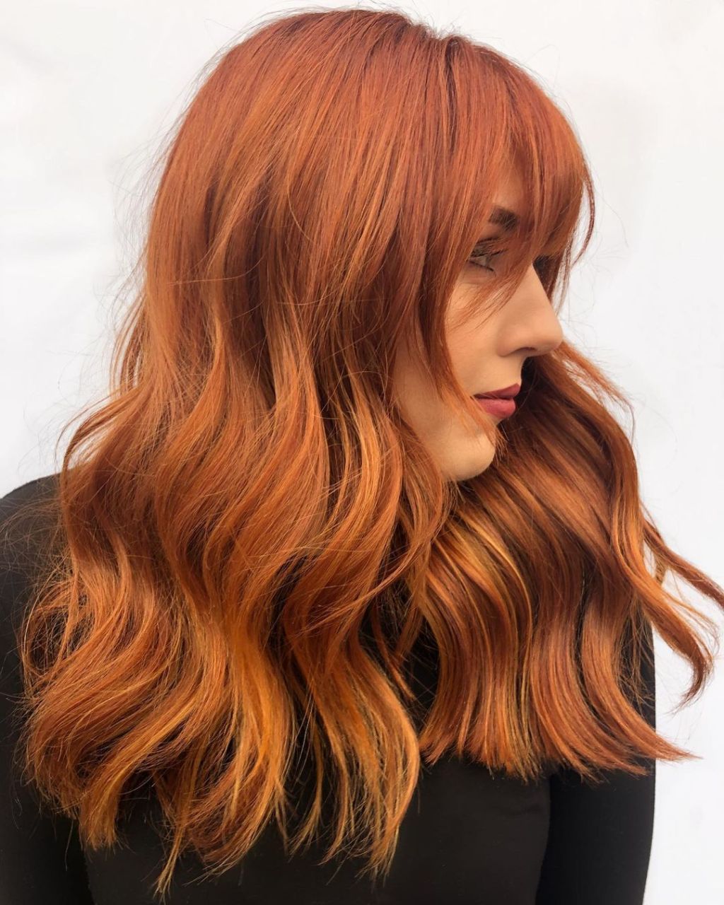 Shoulder Length Orange Red With Balayage Shoulder Length Orange Red With Balayage — Trendy Red Hairstyles