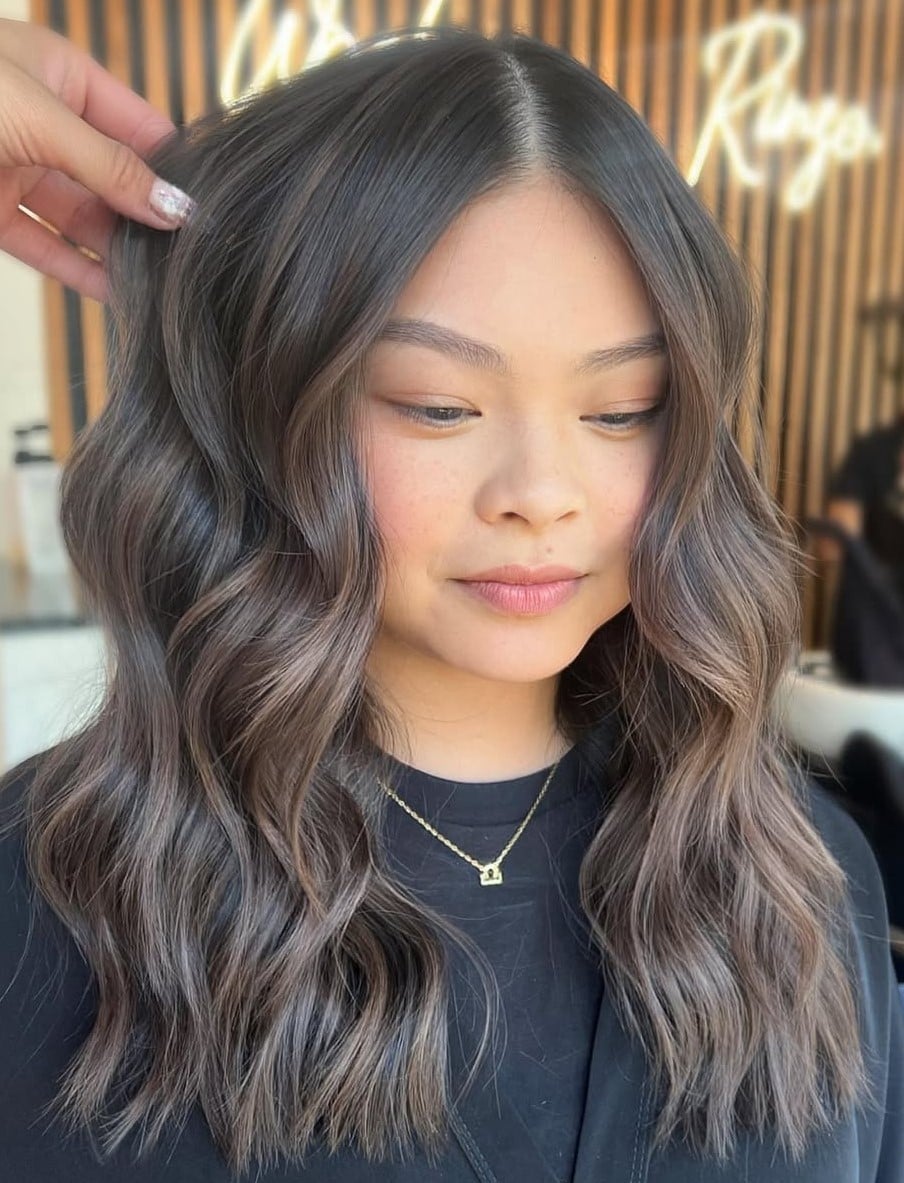 Shoulder Length With Dimensional Brown Tones Shoulder Length With Dimensional Brown Tones — Trendy Rich Brunette