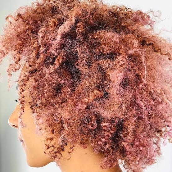 Shoulder Length Curly Rose Gold — Trendy Rose Gold Hair