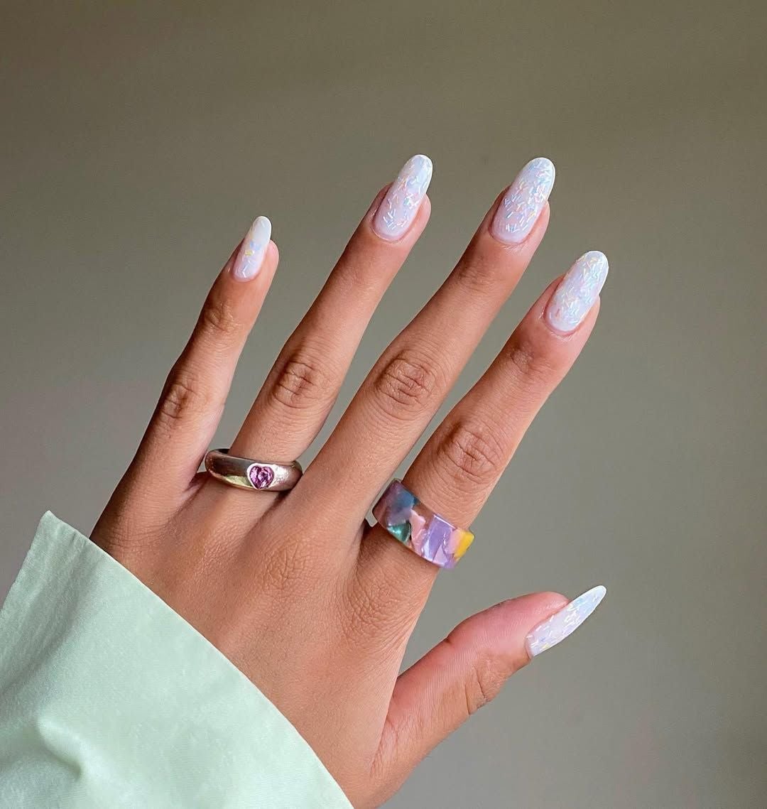 Sheer Milky Pink Glossy Round Nails Sheer Milky Pink Glossy Round Nails — Trendy Round Nails