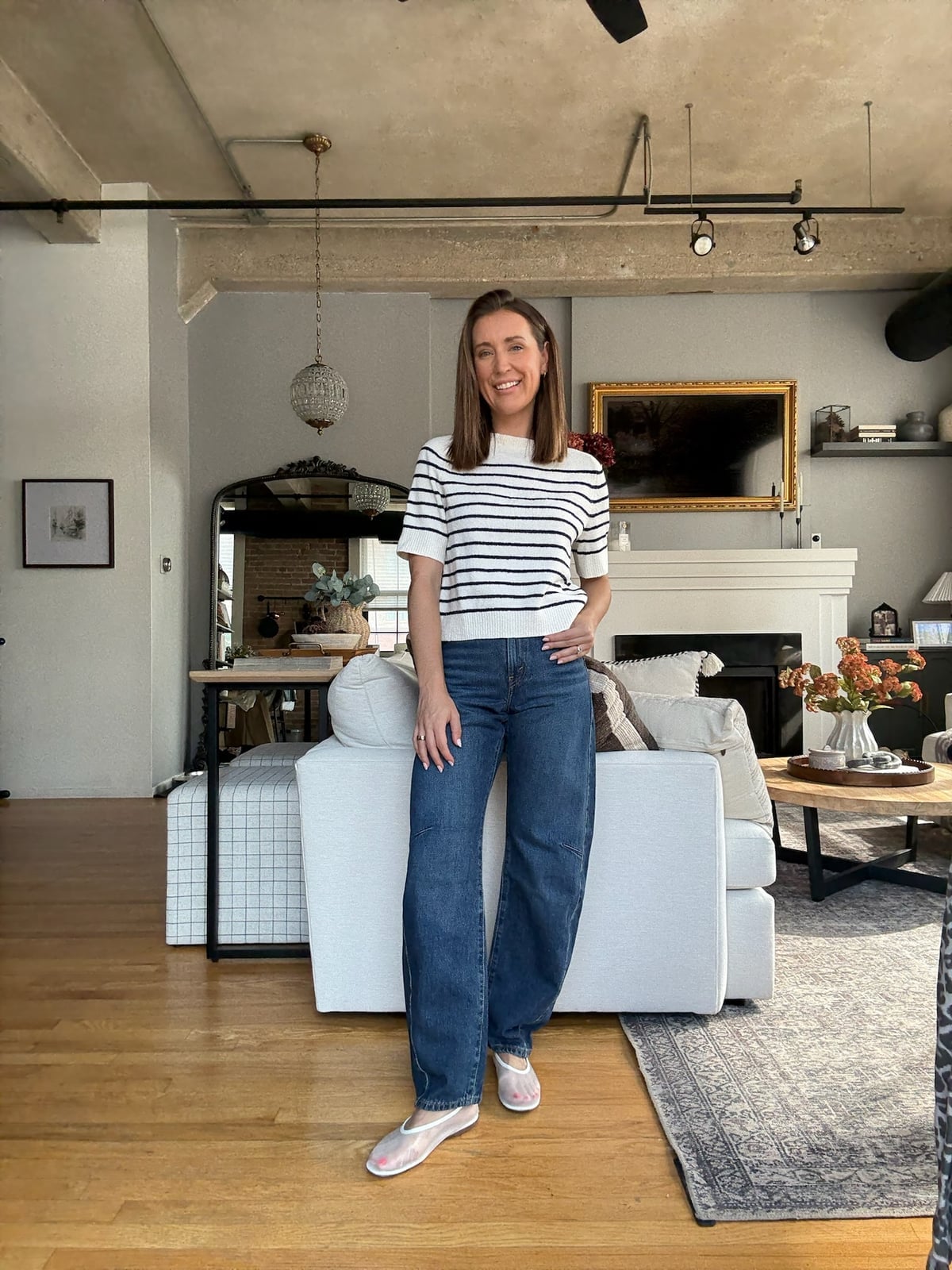 Striped Sweater and Dark Wash Straight-Leg Jeans Striped Sweater and Dark Wash Straight-Leg Jeans — Trendy School Outfits