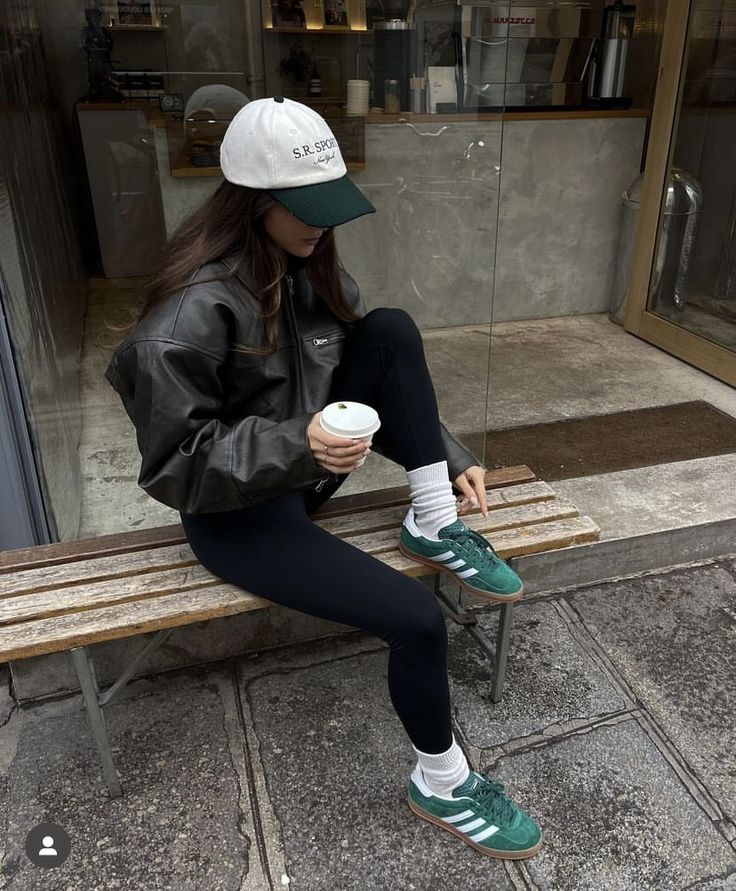 Black Leather Jacket with White Socks Black Leather Jacket with White Socks — Trendy School Outfits