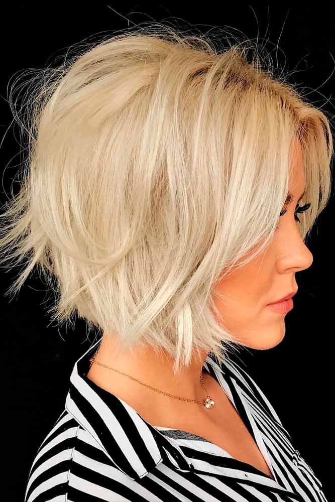 Shag Bob With Curtain Bangs And Waves Shag Bob With Curtain Bangs And Waves — Trendy Short Bob