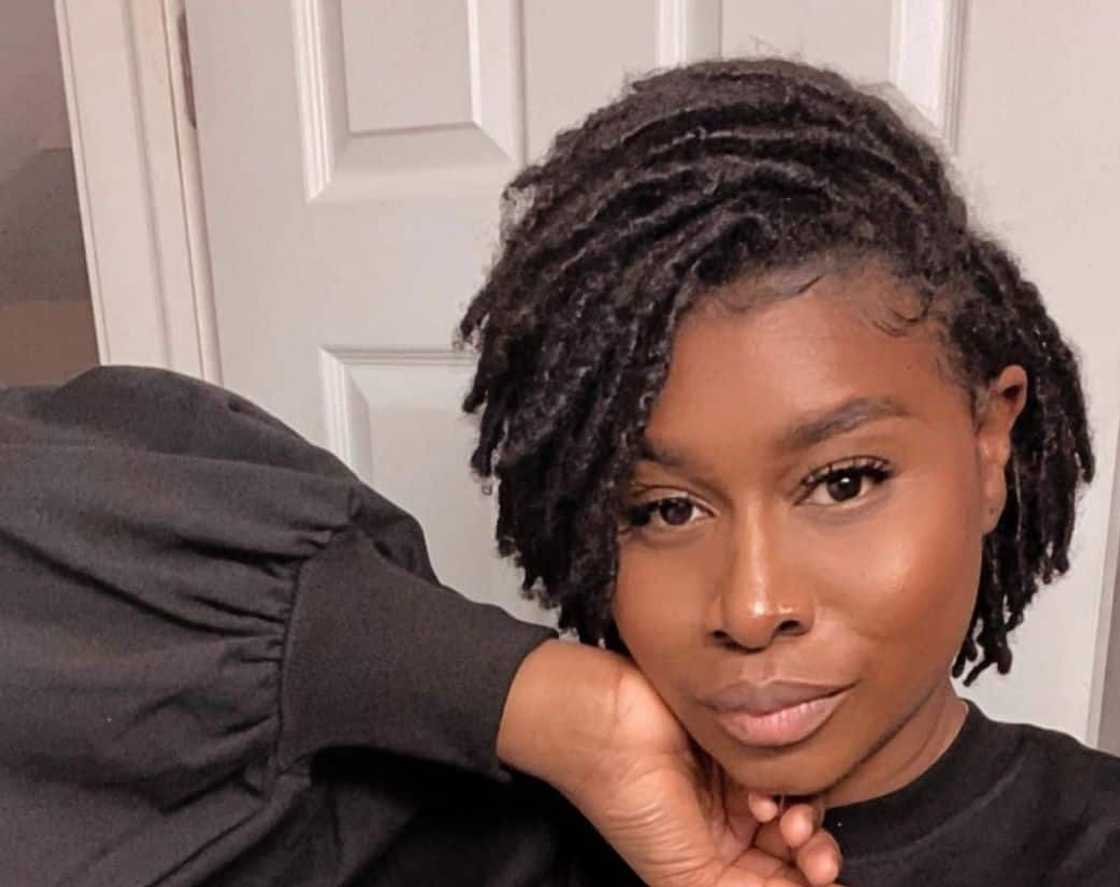 Ear Length Asymmetrical Locs Ear Length Asymmetrical Locs — Trendy Short Locs