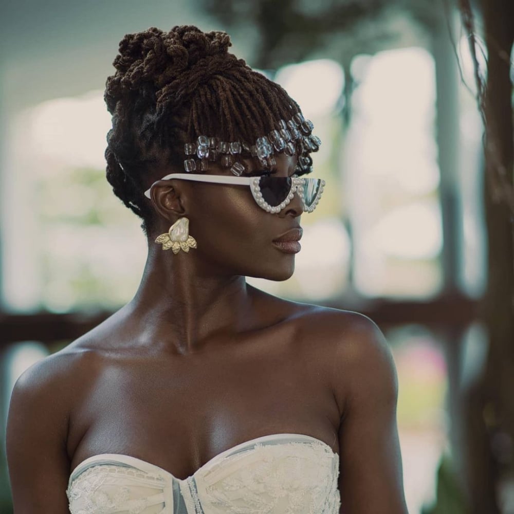 Short Locs Updo With Decorative Beads Short Locs Updo With Decorative Beads — Trendy Short Locs