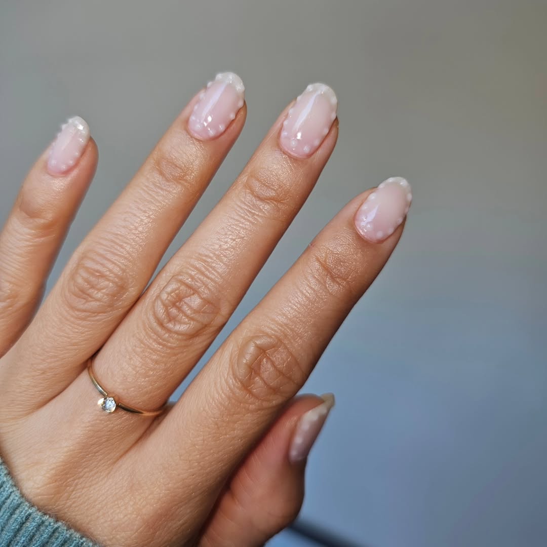 Milky Pink Classic French Short Oval — Trendy Short Oval Nails