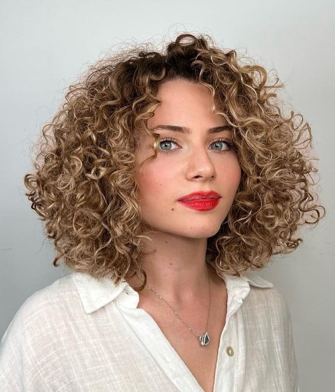 Shoulder Length Layers No Bangs Air Dried — Trendy Shoulder Length Curly Hair