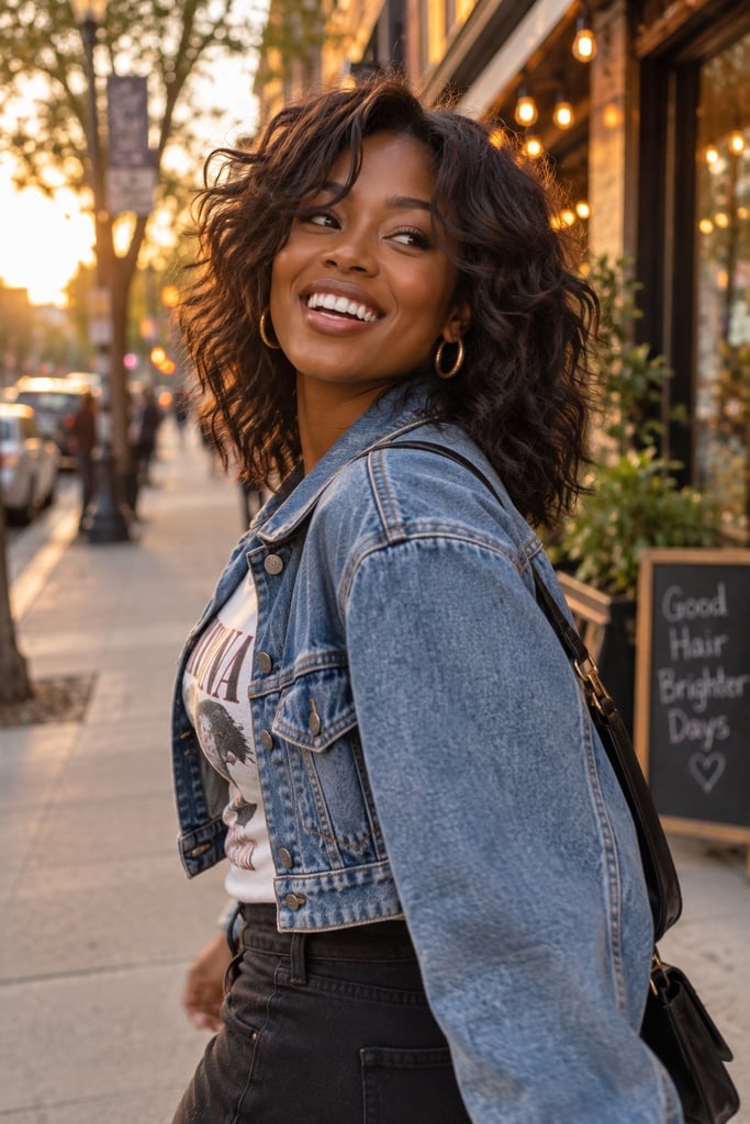 Medium Shag With Wispy Bangs And Textured Layers — Trendy Shoulder Length Curly Hair