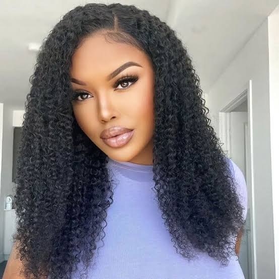 Mid Back Kinky Curls Black Wig Mid Back Kinky Curls Black Wig — Trendy Side Part Wig