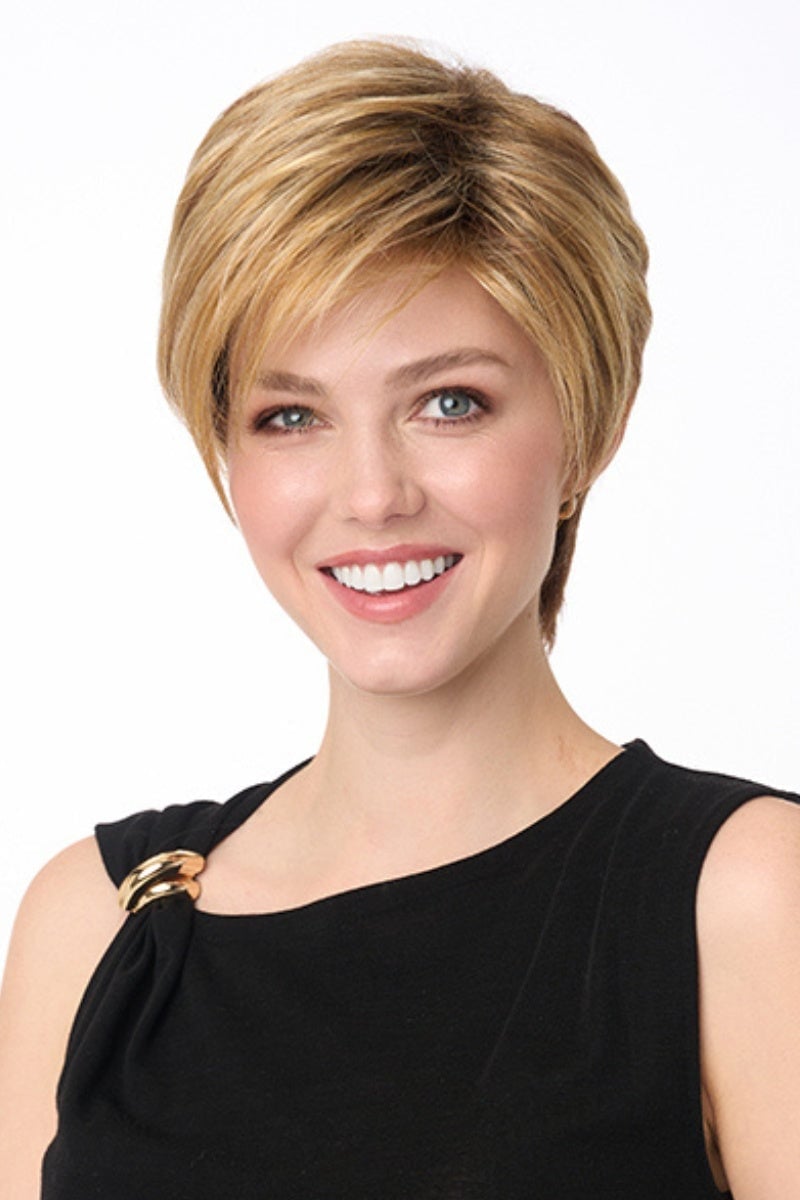 Chin Length Pixie With Side Swept Bangs Chin Length Pixie With Side Swept Bangs — Trendy Side Part Wig