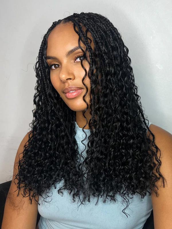 Thick Curly Black Box Braids With Loose Curls Thick Curly Black Box Braids With Loose Curls — Trendy Soccer Hair