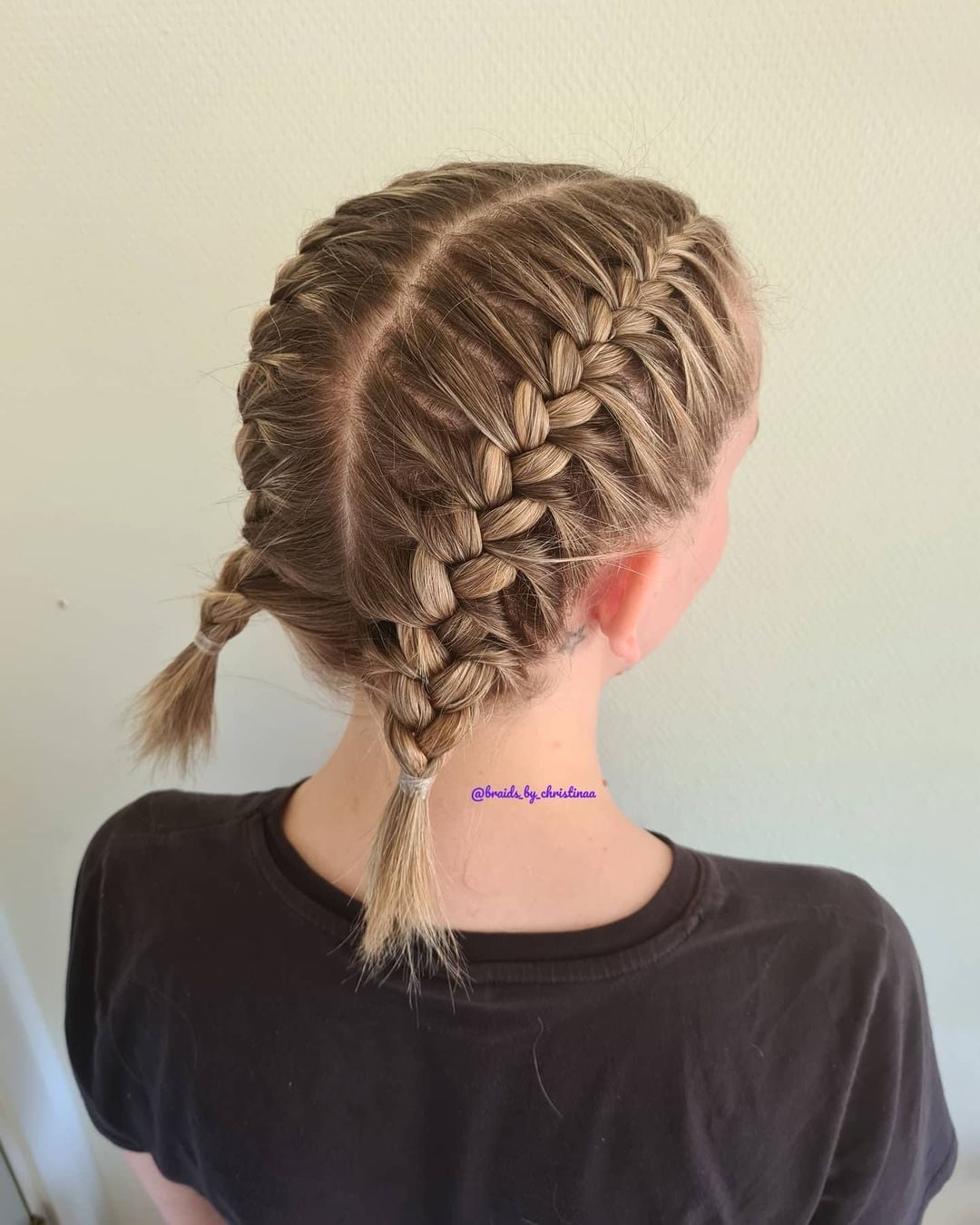 Two Dutch Braids With Blonde Highlights Two Dutch Braids With Blonde Highlights — Trendy Sports Hair