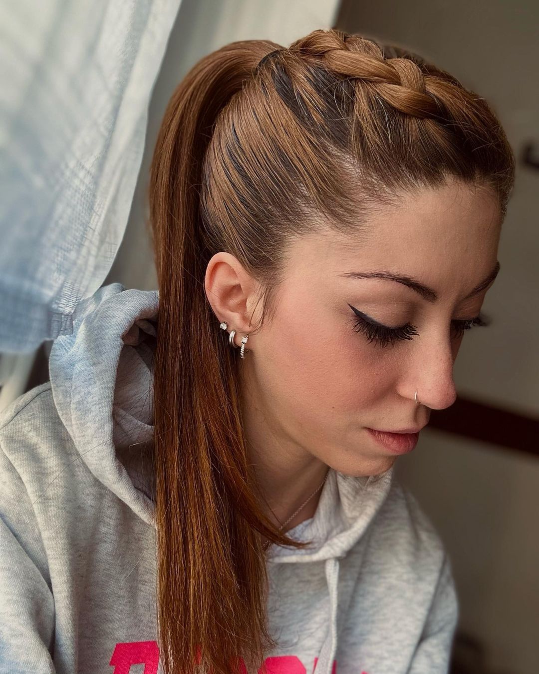 Braided Ponytail With Side Part Braided Ponytail With Side Part — Trendy Sports Hair