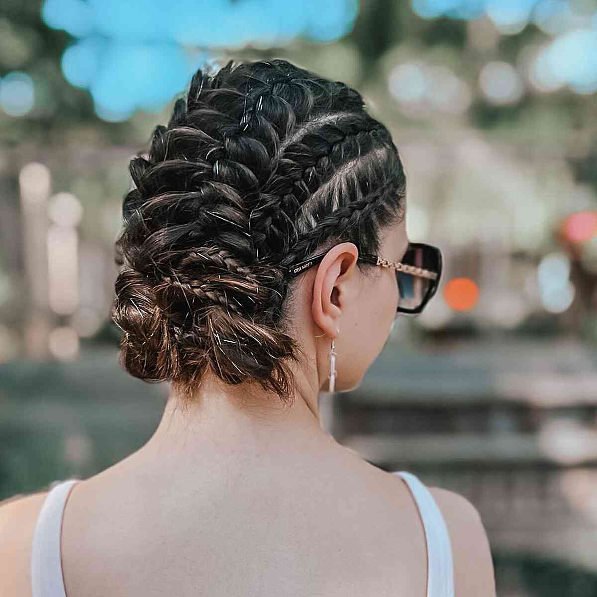 Braided Updo With Dark Brown Highlights Braided Updo With Dark Brown Highlights — Trendy Sports Hair