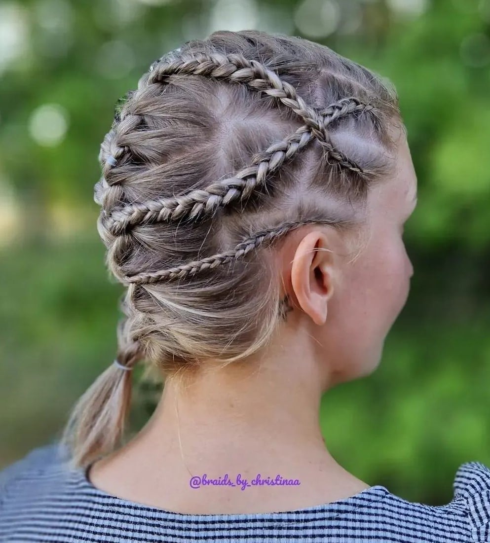 Blonde Complex Braided Updo Blonde Complex Braided Updo — Trendy Sports Hair