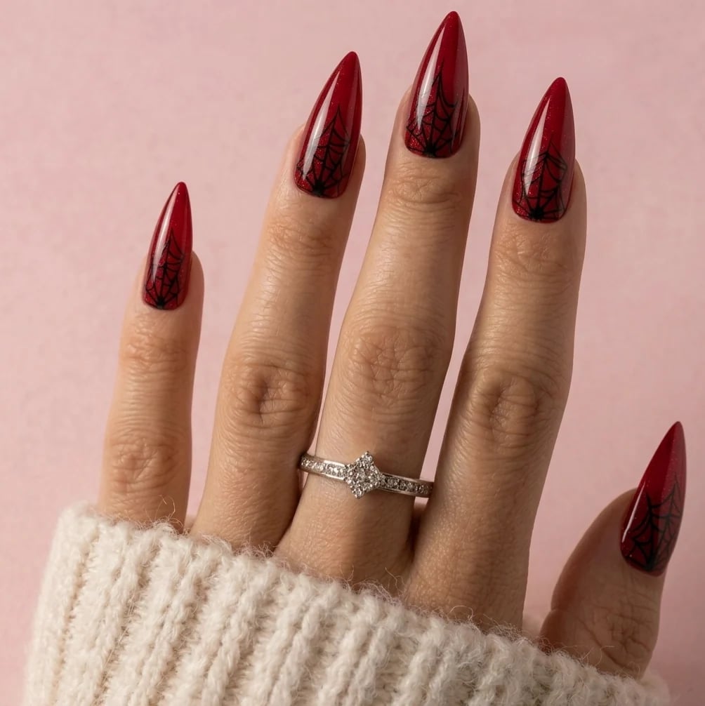 Nude Stilettos With Dark Green French Tips Nude Stilettos With Dark Green French Tips — Trendy Stiletto Nails