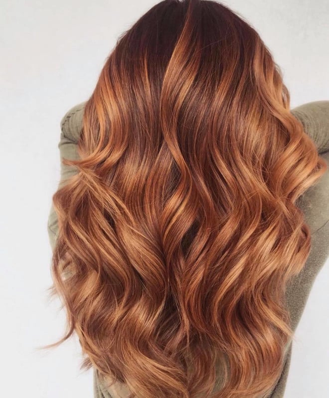 Mid-Back Vibrant Strawberry Blonde Highlights Mid-Back Vibrant Strawberry Blonde Highlights — Trendy Strawberry Blonde Hair