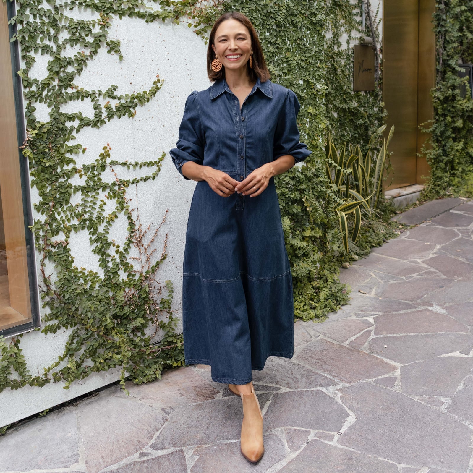 Denim Midi Shirt Dress with Ankle Boots Denim Midi Shirt Dress with Ankle Boots — Trendy Teacher Outfits Elementary
