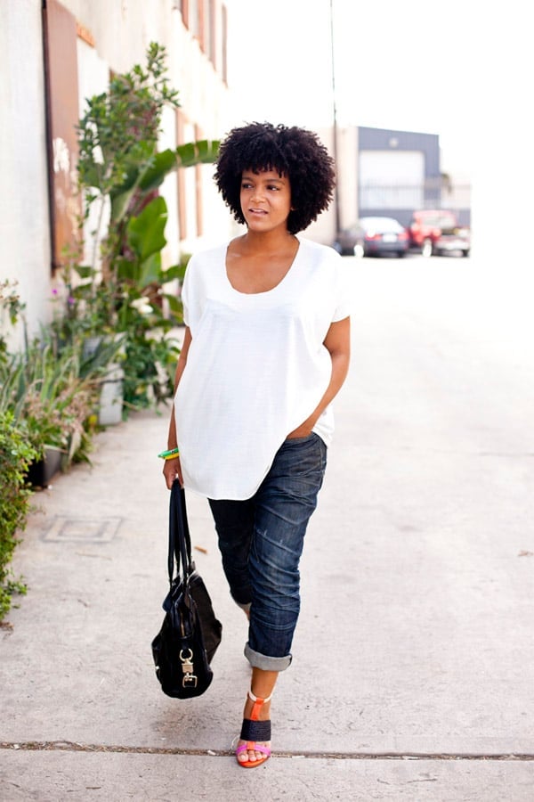 Oversized White T Shirt With Rolled Cuff Jeans — Trendy Tomboy Outfits