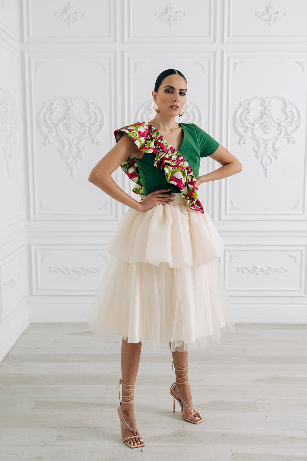 Layered Cream Tulle Skirt with Ruffled Top Layered Cream Tulle Skirt with Ruffled Top — Trendy Tulle Skirt Outfits