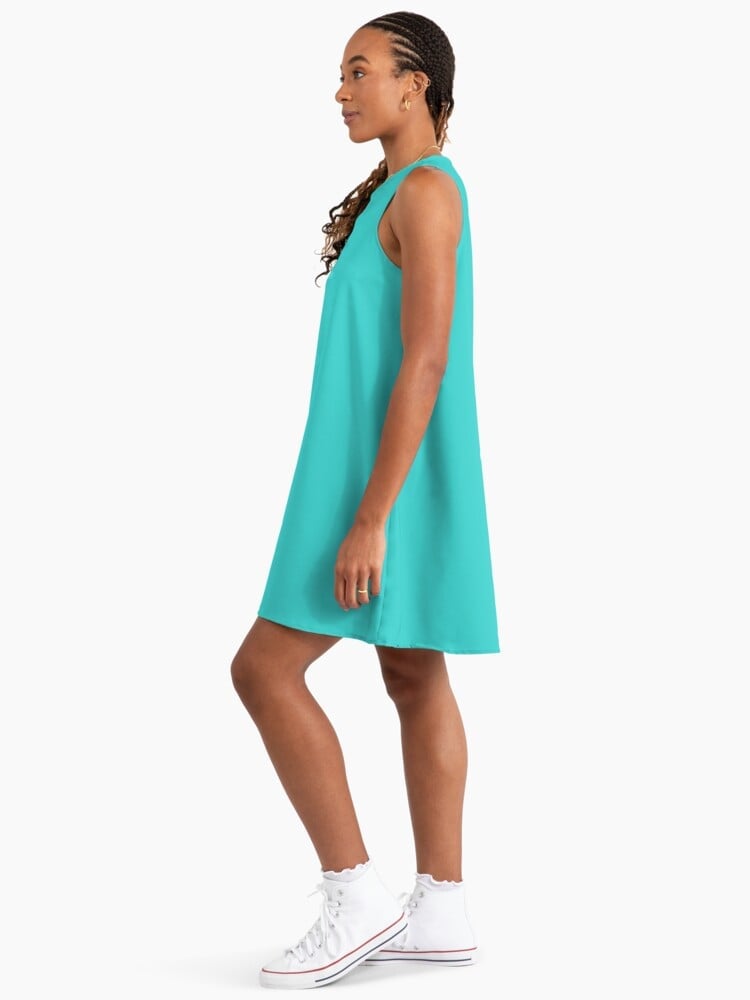 Aqua A-Line Shift Dress in Neoprene Aqua A-Line Shift Dress in Neoprene — Trendy Turquoise Dress