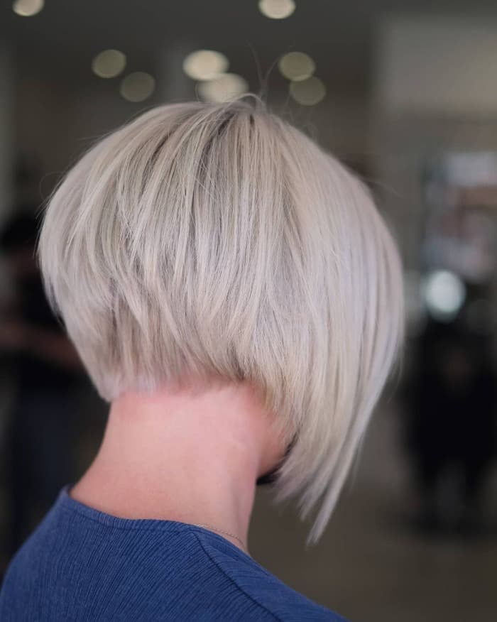 Platinum Blonde Thick Inverted Bob — Trendy Twist Bob