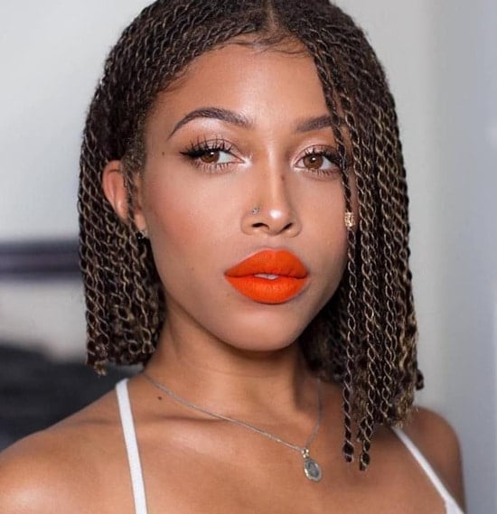 Brown Bob With Blonde Highlights In Braids — Trendy Twist Bob
