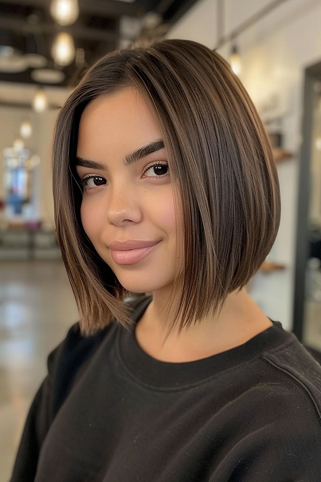 Dark Brown Thick Blunt Bob — Trendy Twist Bob