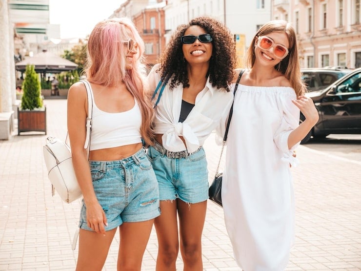 Denim Shorts with White Tank Top Denim Shorts with White Tank Top — Trendy Uni Outfits